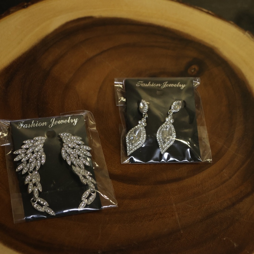 Sparkling Silver Crystal Earrings